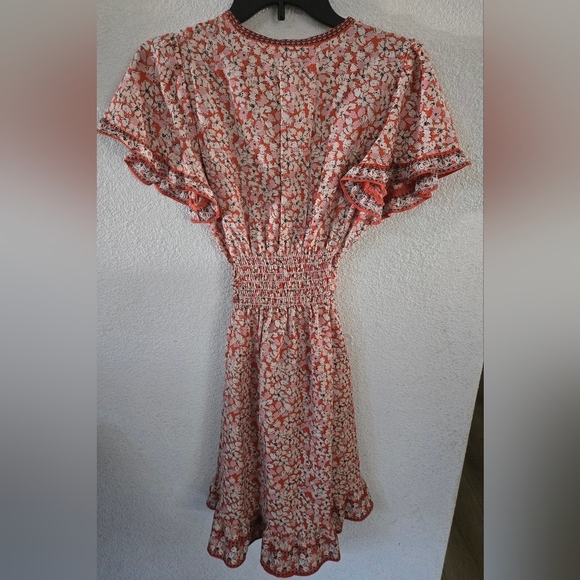 Max Studio Floral Mini Dress in Red and White - Picture 6 of 7